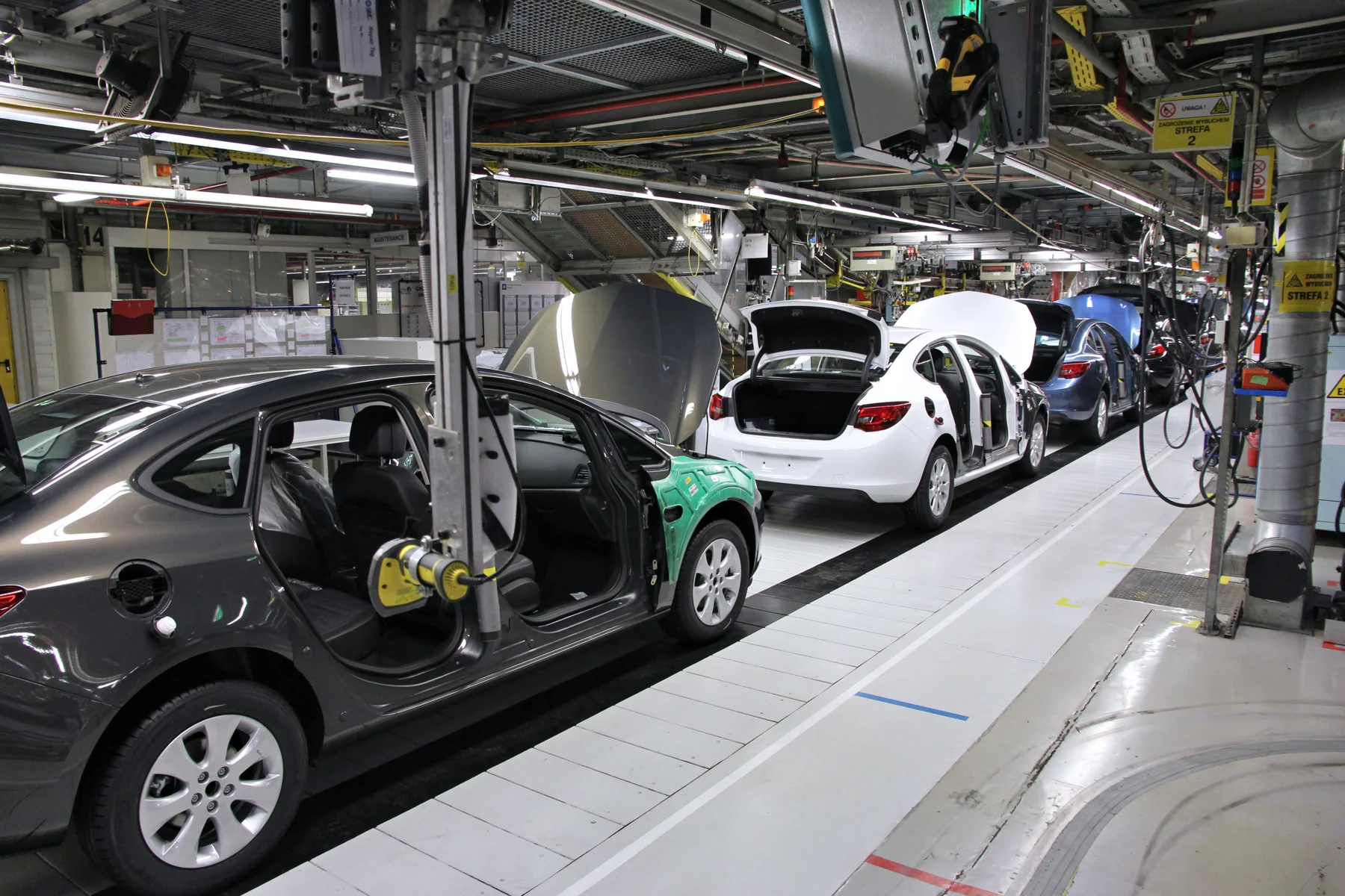 Automotive assembly line, illustrative industry scene